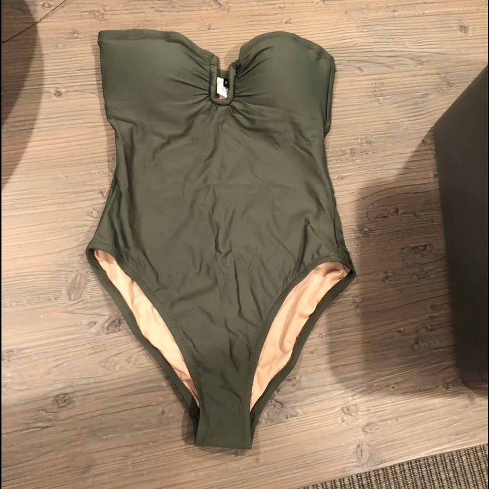 J crew u wire bandeau tank swimsuit size 8